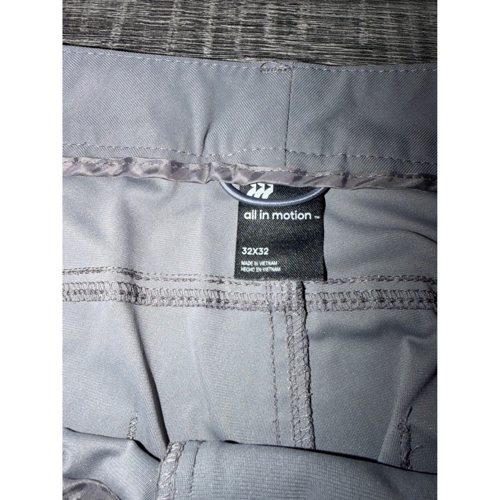 All in Motion Mens Golf Pants Grey 32x32 Straight Leg Performance Chino Pockets - Picture 3 of 5